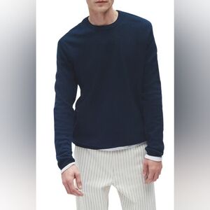 Rag & Bone Mens Blue Crew Neck Long Sleeve Sweater Classic Preppy Academia Small